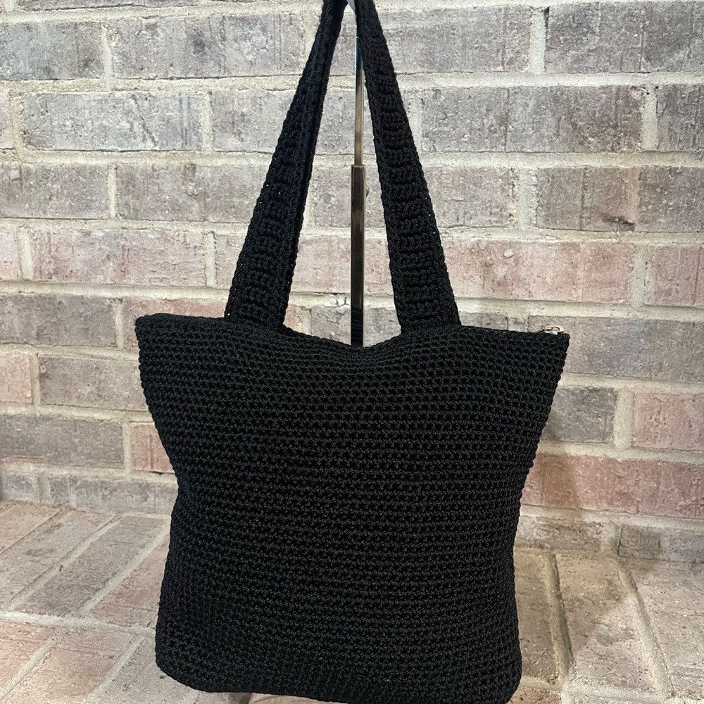 The Sak Black Crochet Tote Bag